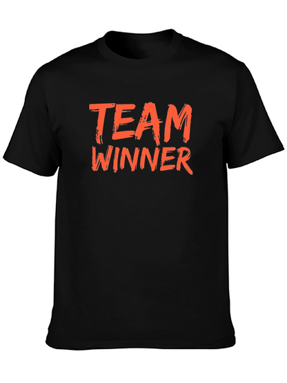 Team Winner Graphic Tee - Black Crew Neck
