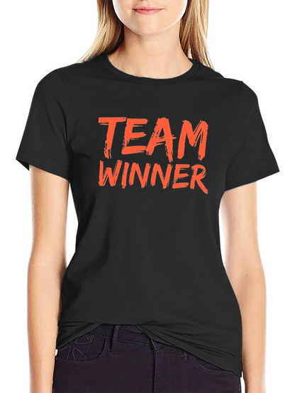 Team Winner Graphic Tee - Black Crew Neck