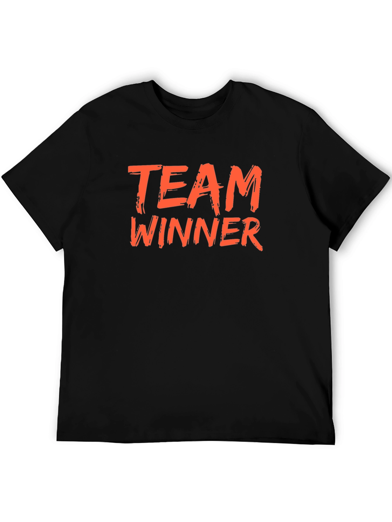 Team Winner Graphic Tee - Black Crew Neck
