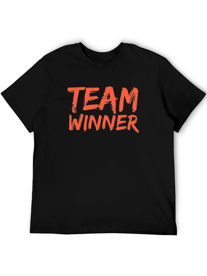 Team Winner Graphic Tee - Black Crew Neck