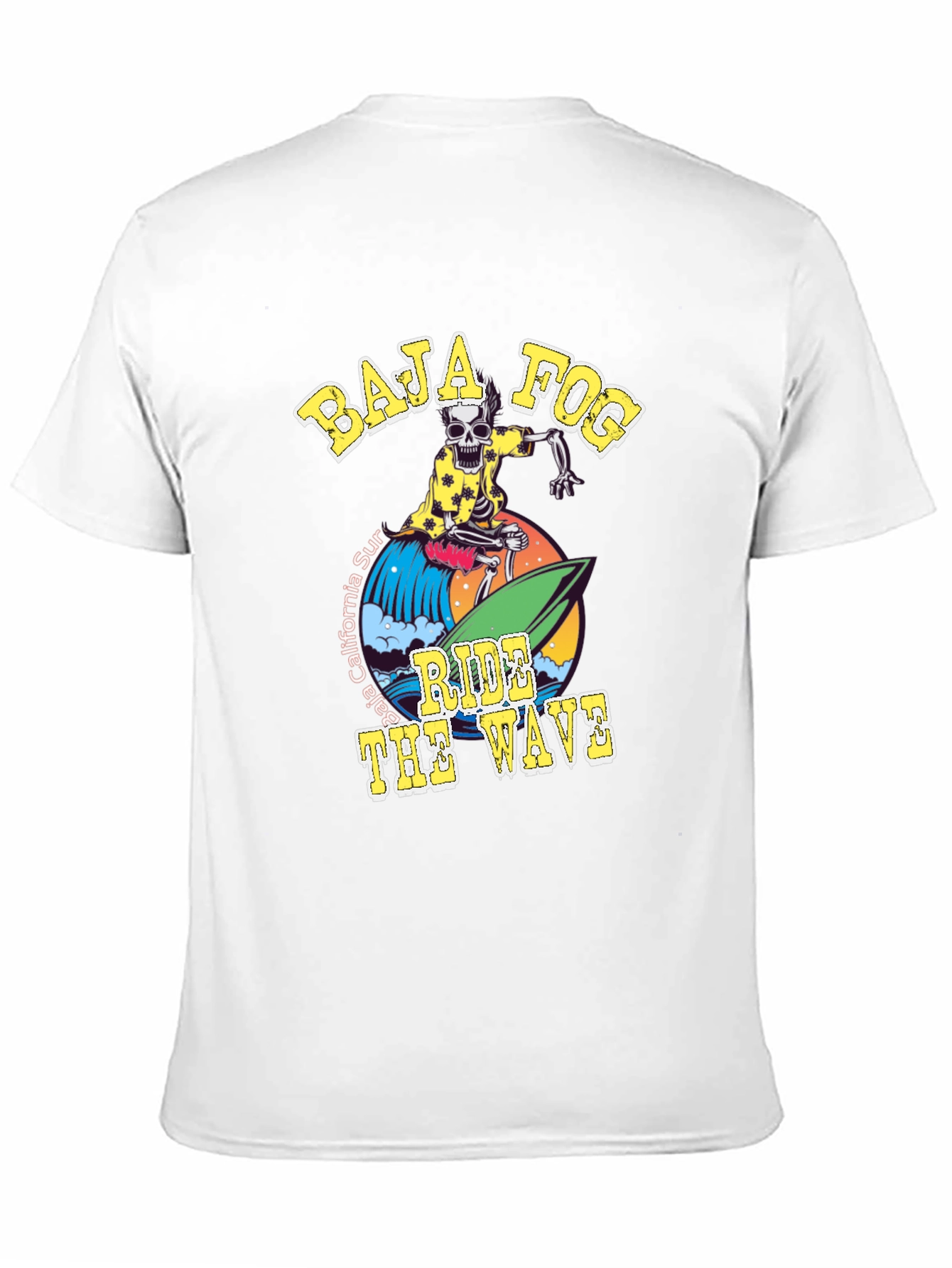 Baja Fog Skeleton Surfer Graphic T-Shirt
