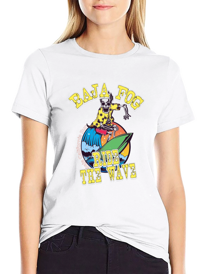 Baja Fog Skeleton Surfer Graphic T-Shirt