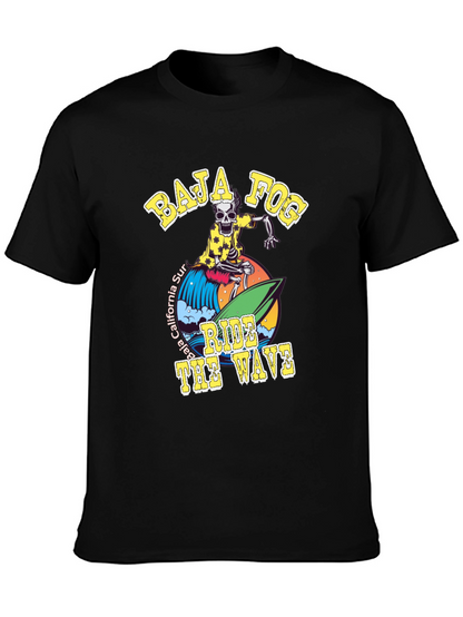 Baja Fog Skeleton Surfer Graphic T-Shirt
