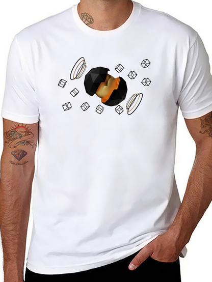 Abstract Orb Graphic Black T-Shirt