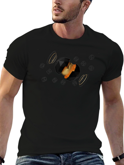Abstract Orb Graphic Black T-Shirt