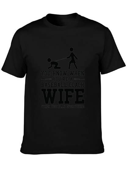 Baseball Coach Wife T-Shirt - Humorous Design