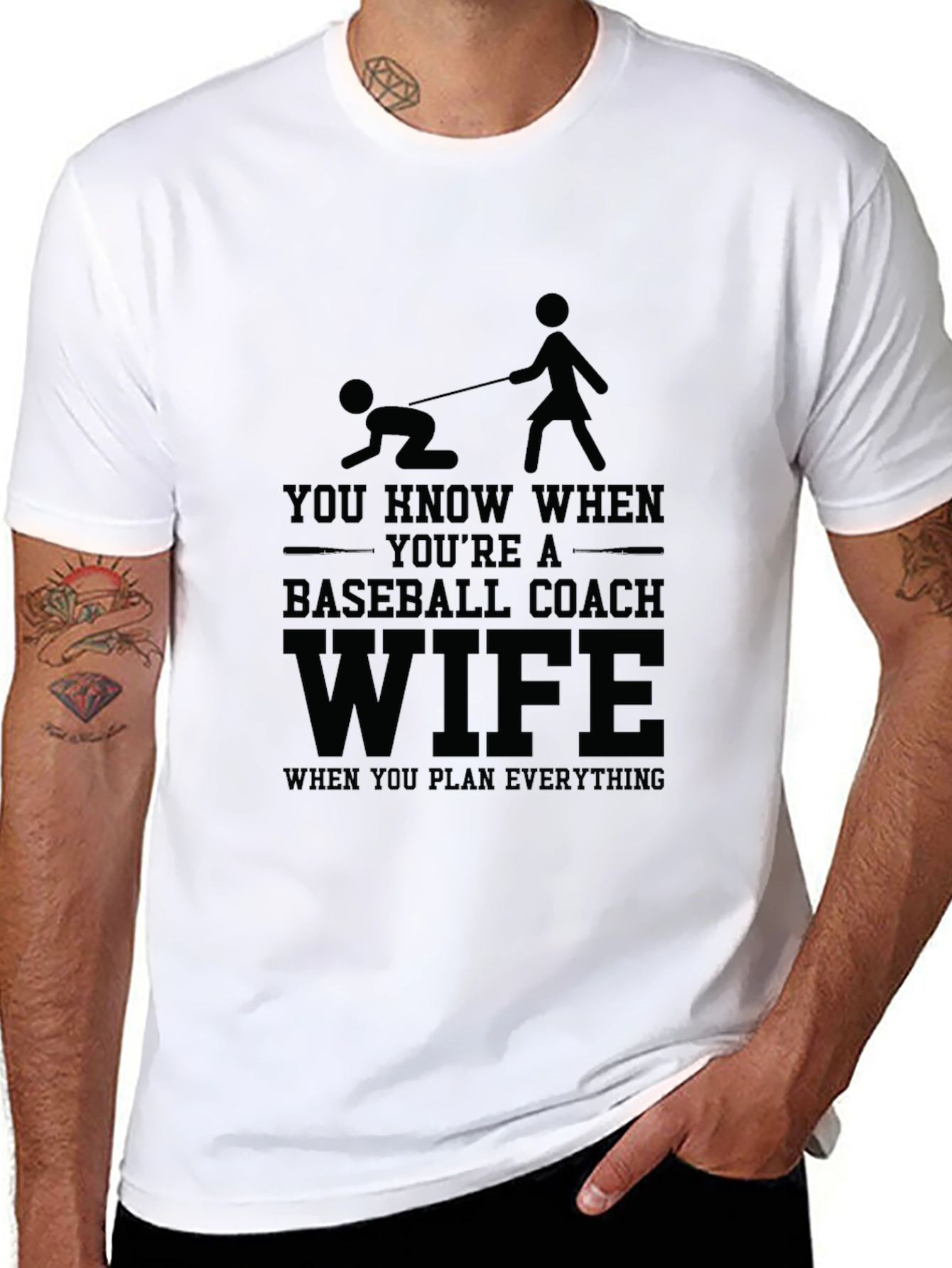Baseball Coach Wife T-Shirt - Humorous Design