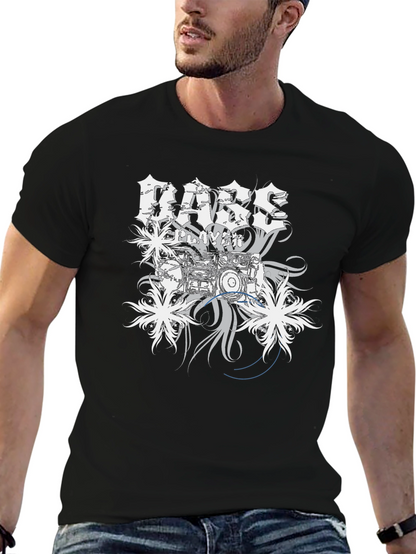 Bass Player Drum Kit Graphic Print Black T-Shirt