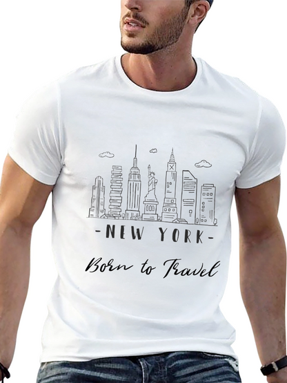 New York Born to Travel Black T-Shirt