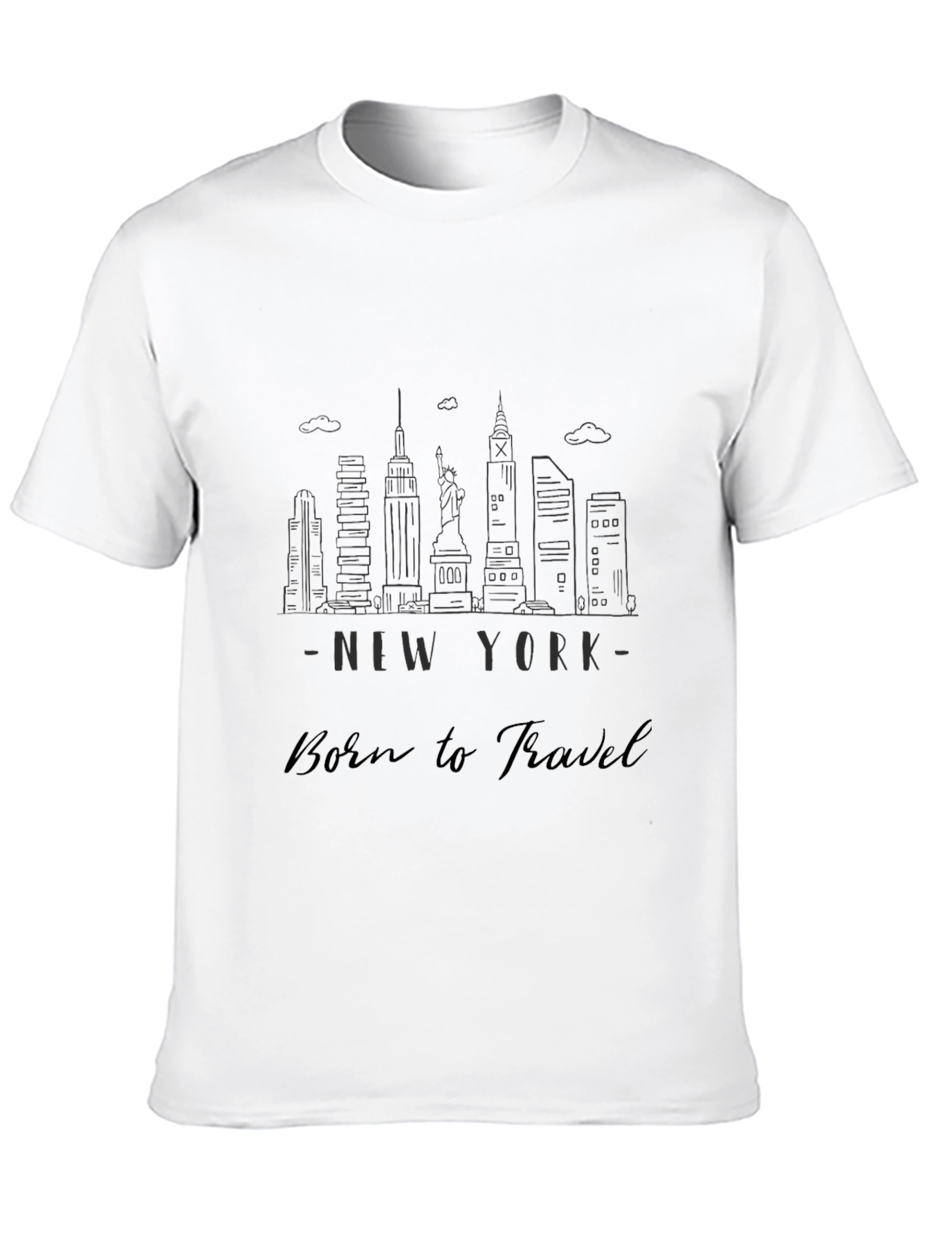 New York Born to Travel Black T-Shirt