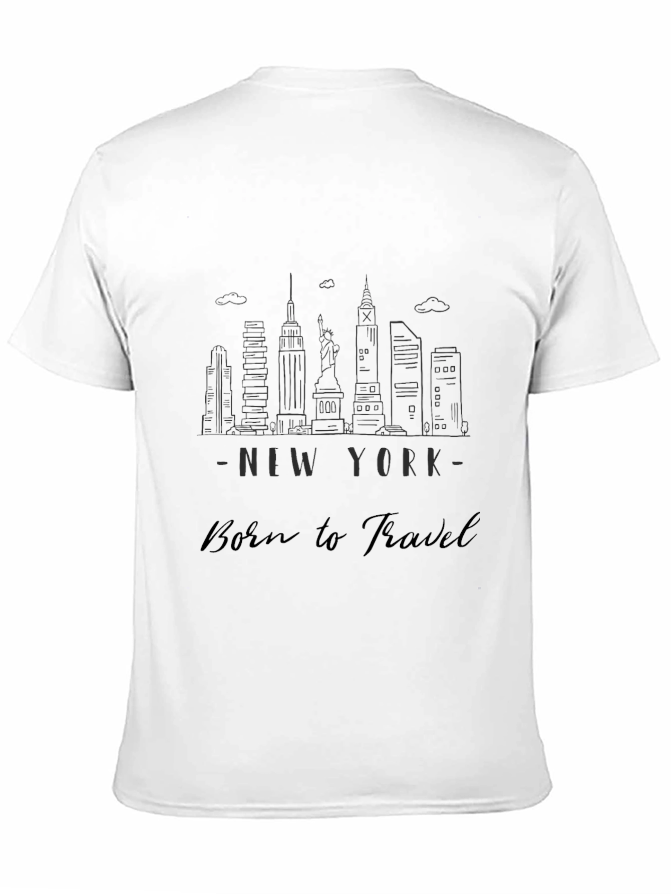 New York Born to Travel Black T-Shirt