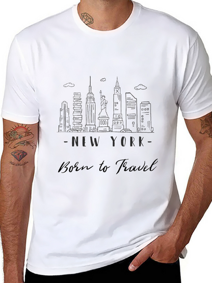 New York Born to Travel Black T-Shirt