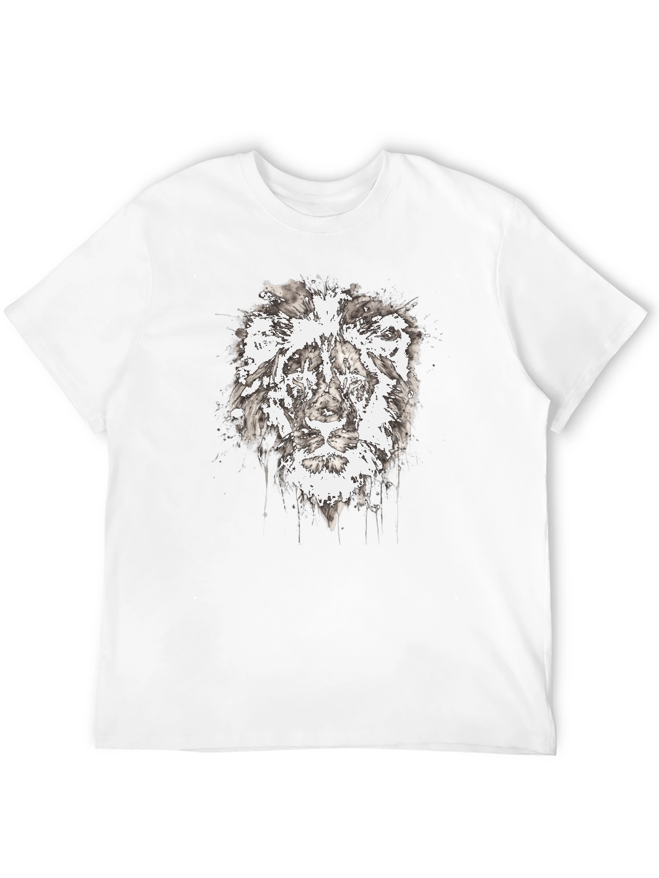 Lion Graphic Black T-Shirt - Artistic Print