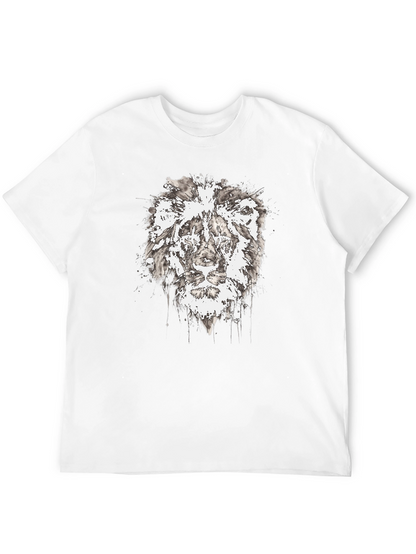 Lion Graphic Black T-Shirt - Artistic Print