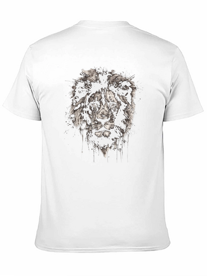 Lion Graphic Black T-Shirt - Artistic Print