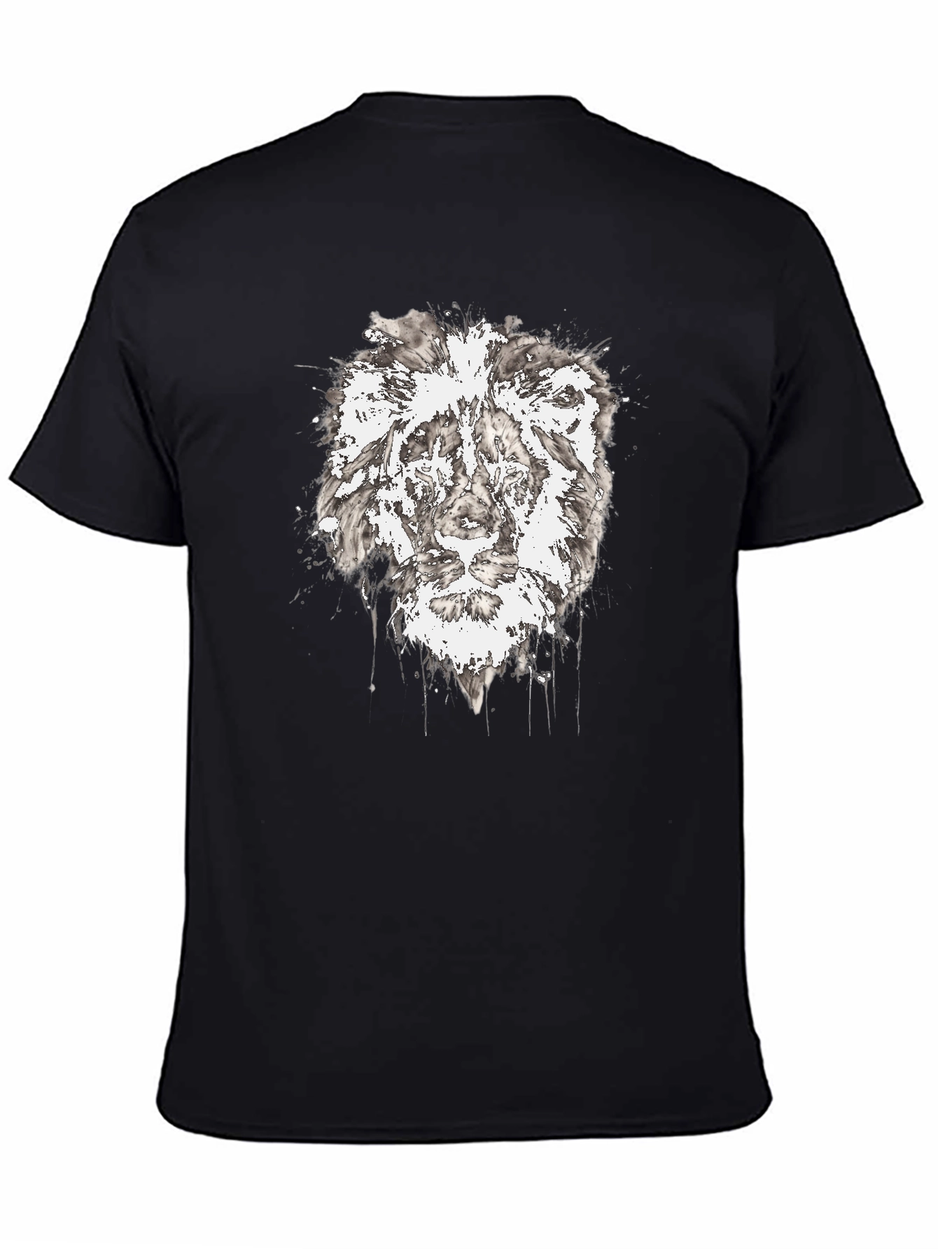 Lion Graphic Black T-Shirt - Artistic Print