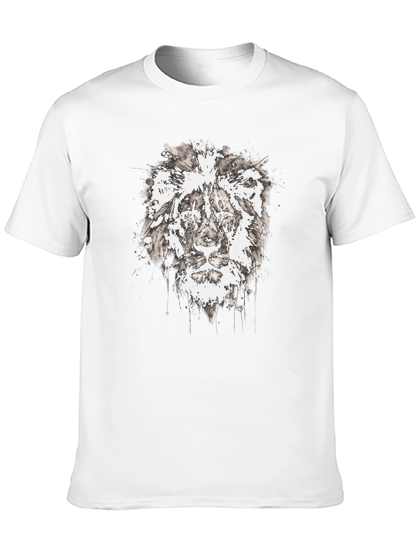 Lion Graphic Black T-Shirt - Artistic Print
