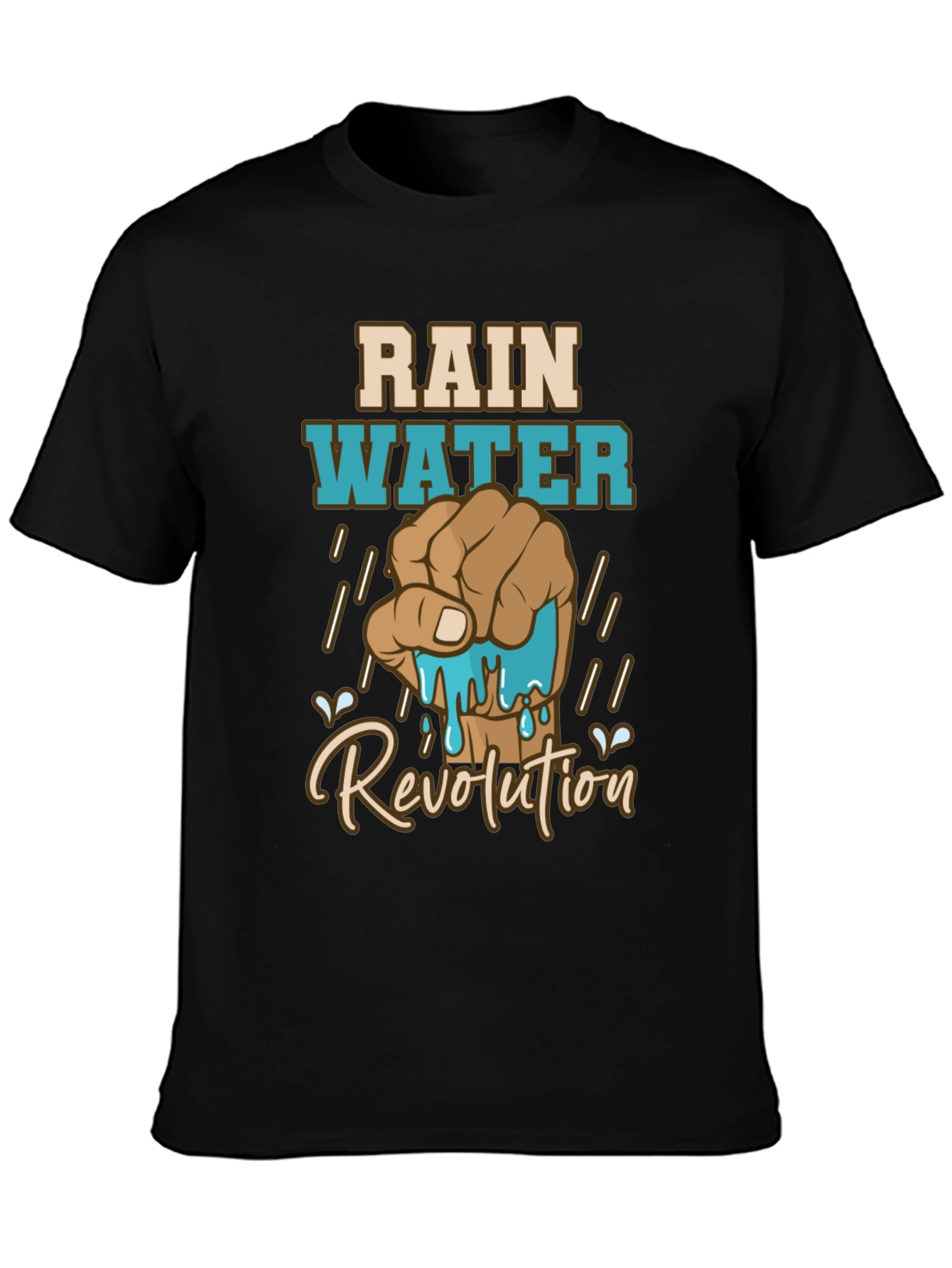 Rainwater Revolution Graphic T-Shirt - Black Cotton Tee