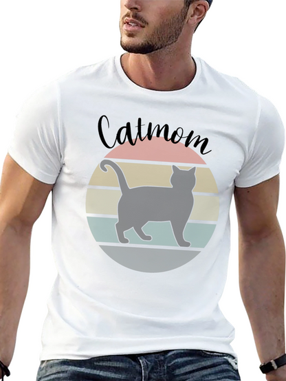 Catmom Retro Style T-Shirt - Unisex Black Tee