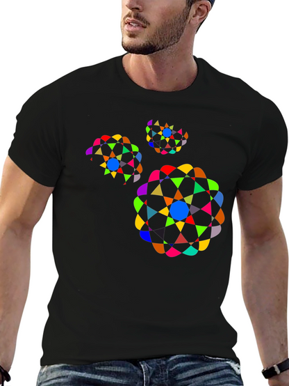 Geometric Pattern Black T-Shirt