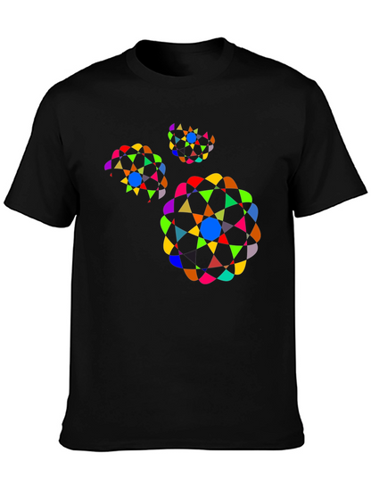 Geometric Pattern Black T-Shirt