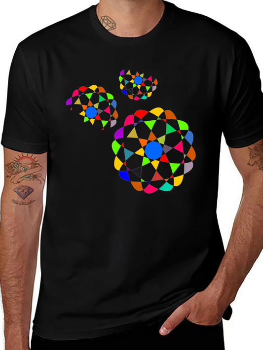 Geometric Pattern Black T-Shirt