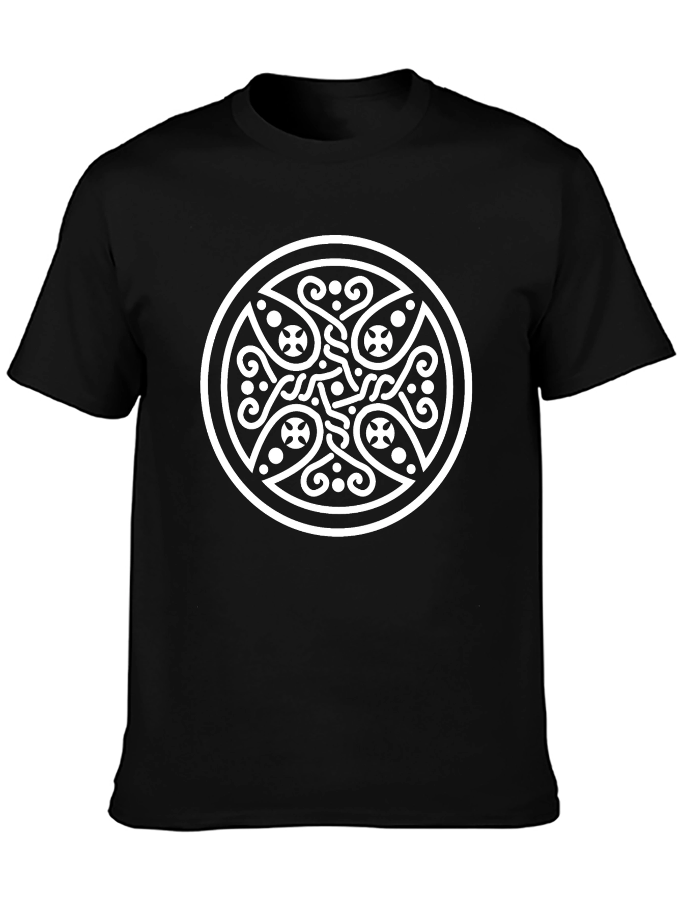 Celtic Knot Graphic T-Shirt - Black Cotton Blend