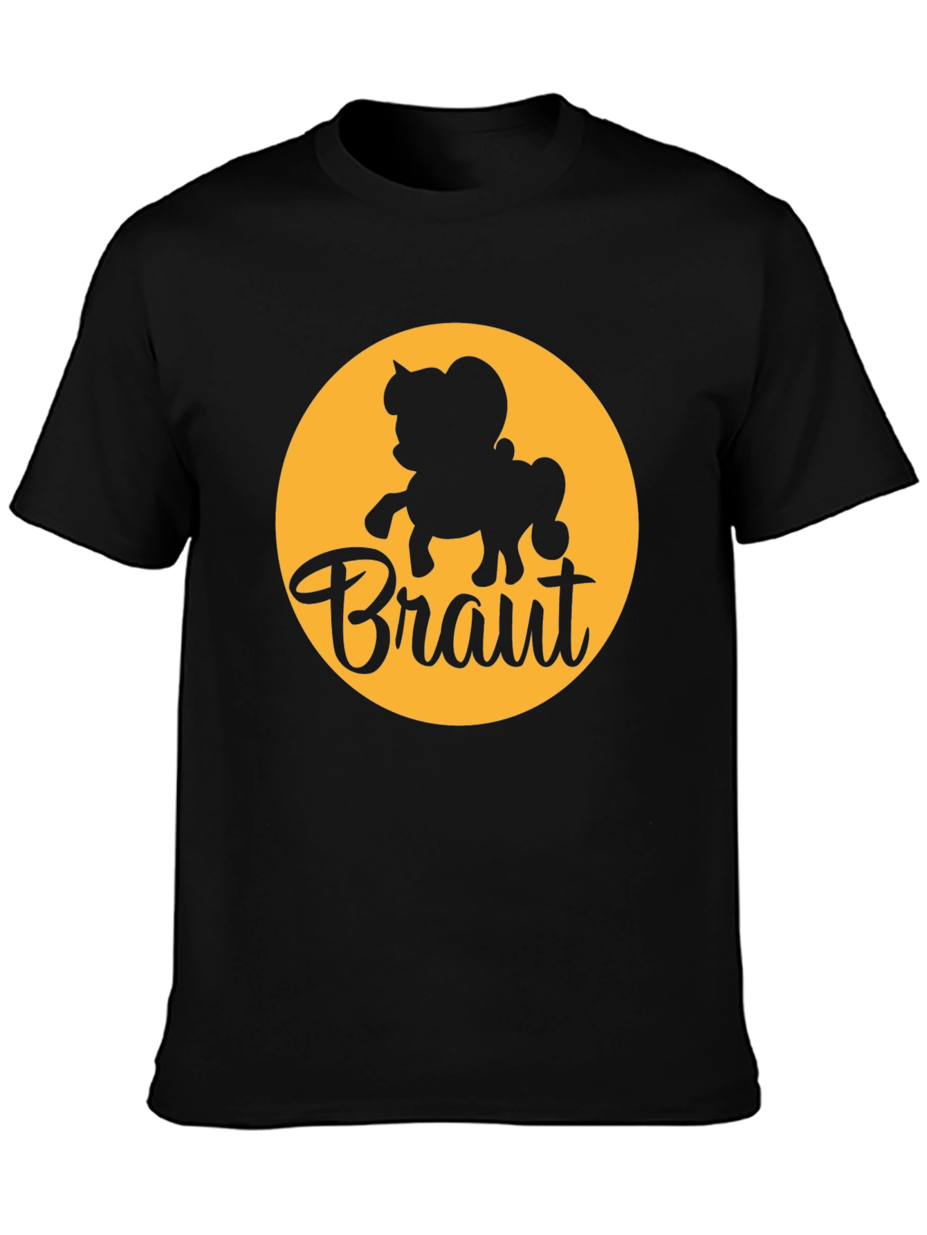 Bräutigam Groom Cartoon Horse Graphic Tee - Black
