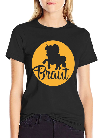 Bräutigam Groom Cartoon Horse Graphic Tee - Black