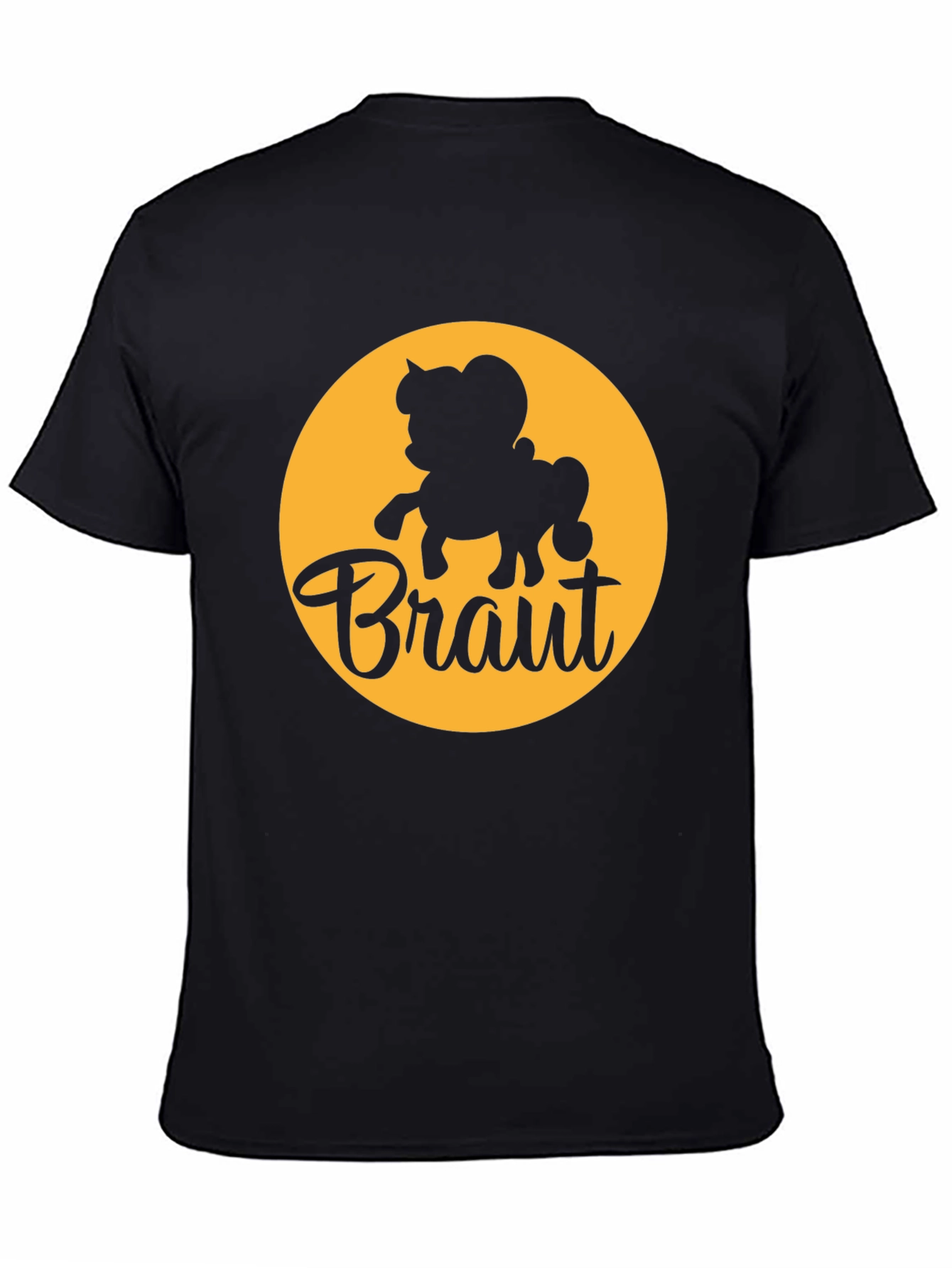 Bräutigam Groom Cartoon Horse Graphic Tee - Black