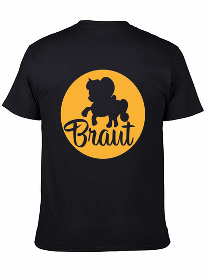 Bräutigam Groom Cartoon Horse Graphic Tee - Black