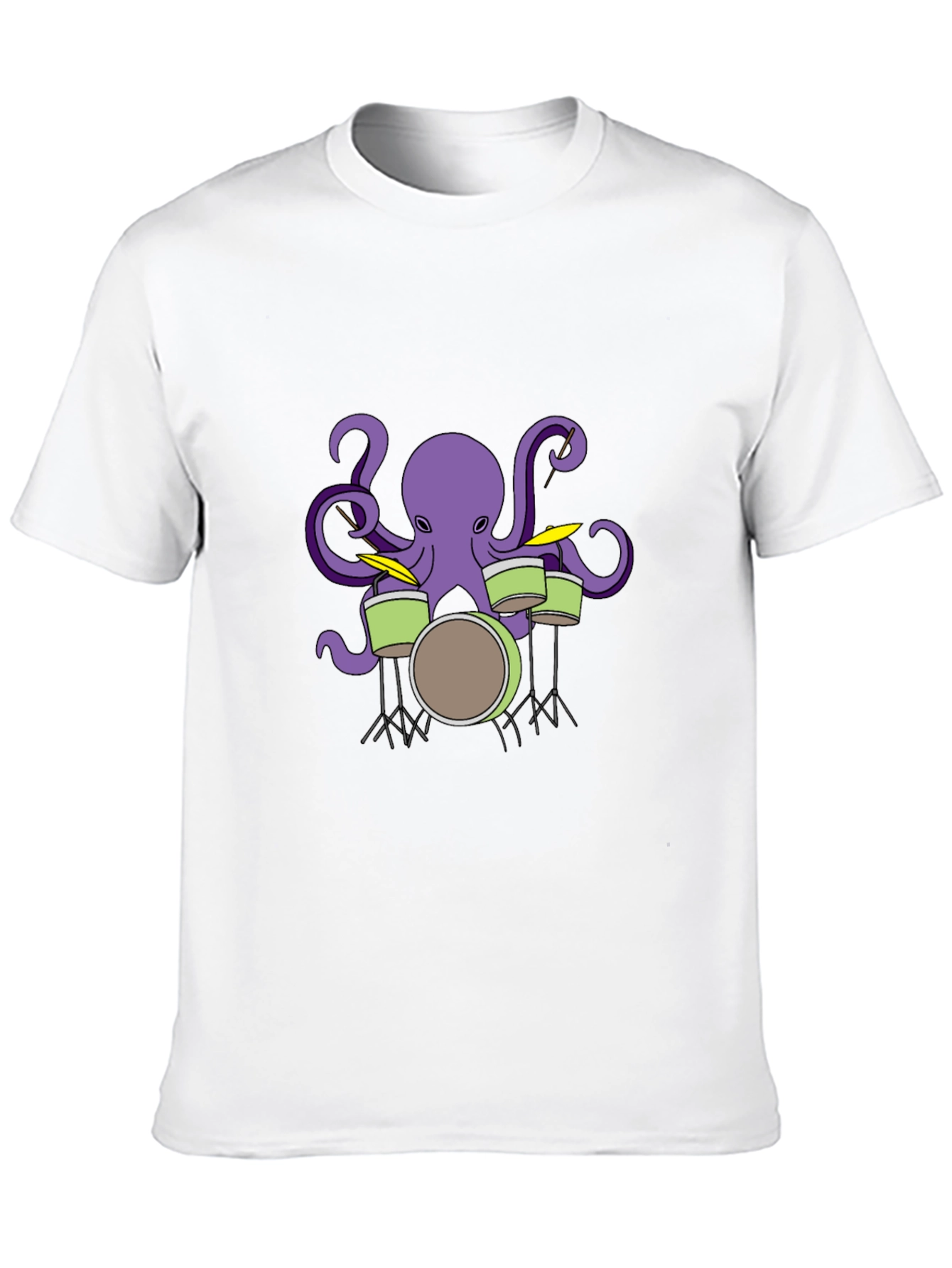 Octopus Drummer Graphic T-Shirt - Black