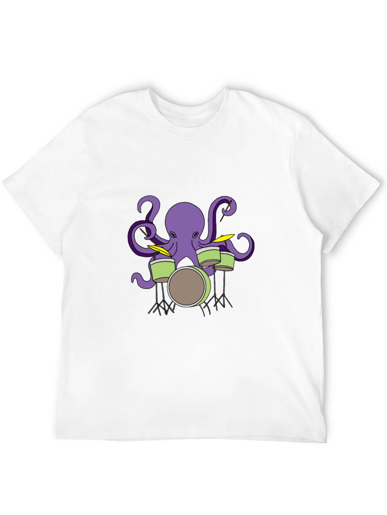 Octopus Drummer Graphic T-Shirt - Black