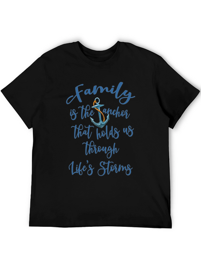 Family is the Anchor Mens Black T-Shirt
