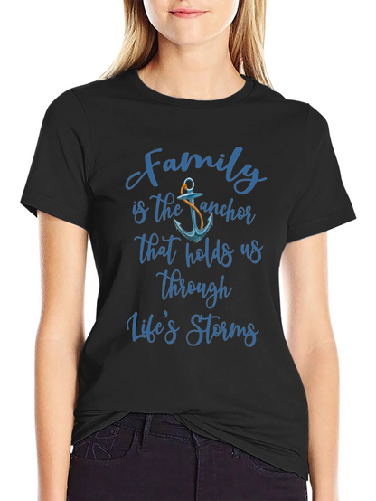 Family is the Anchor Mens Black T-Shirt
