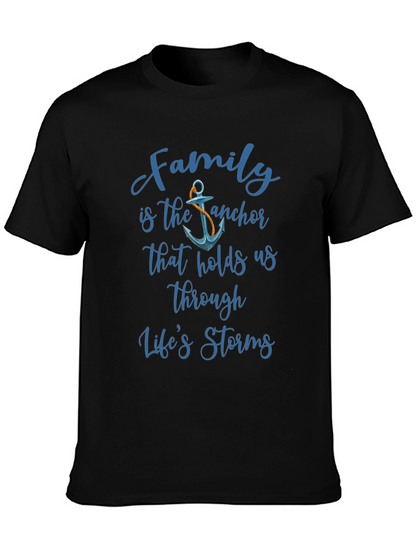 Family is the Anchor Mens Black T-Shirt