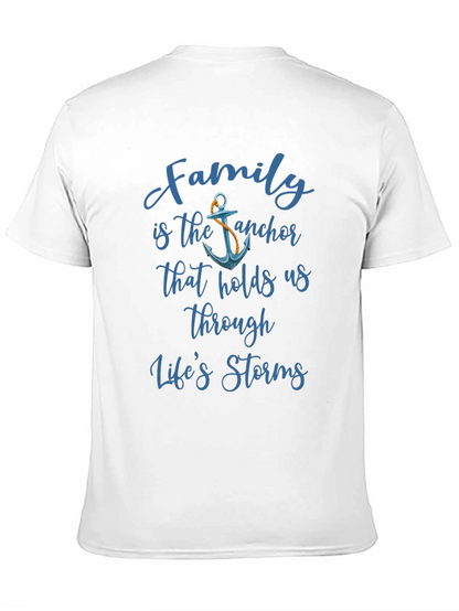 Family is the Anchor Mens Black T-Shirt