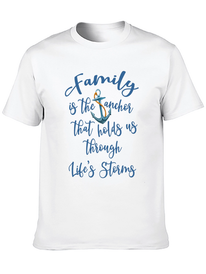 Family is the Anchor Mens Black T-Shirt