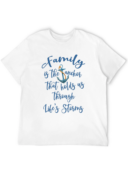 Family is the Anchor Mens Black T-Shirt