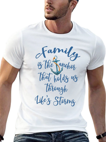 Family is the Anchor Mens Black T-Shirt