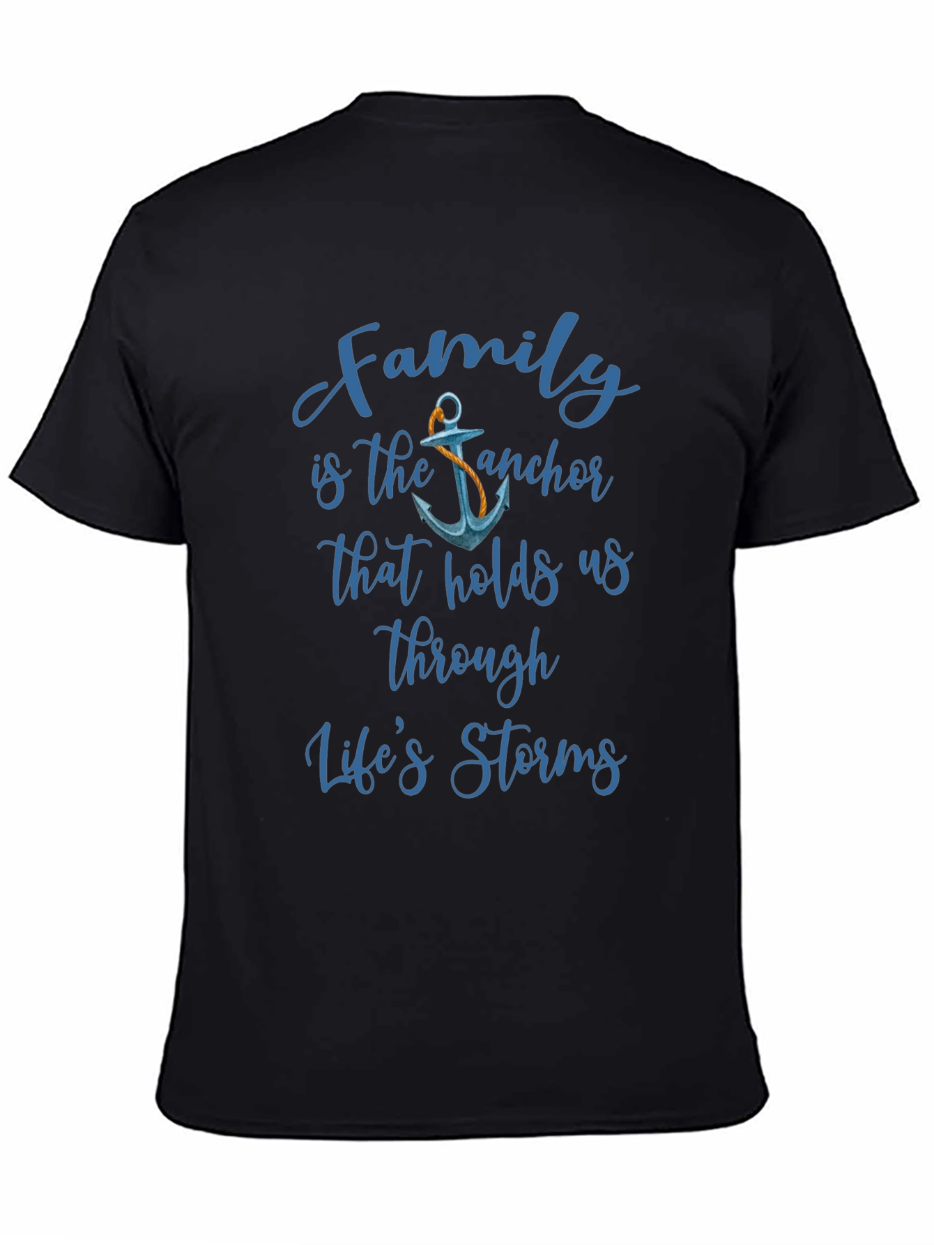 Family is the Anchor Mens Black T-Shirt