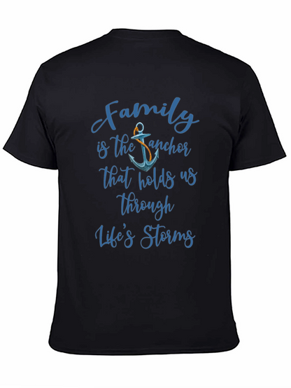 Family is the Anchor Mens Black T-Shirt