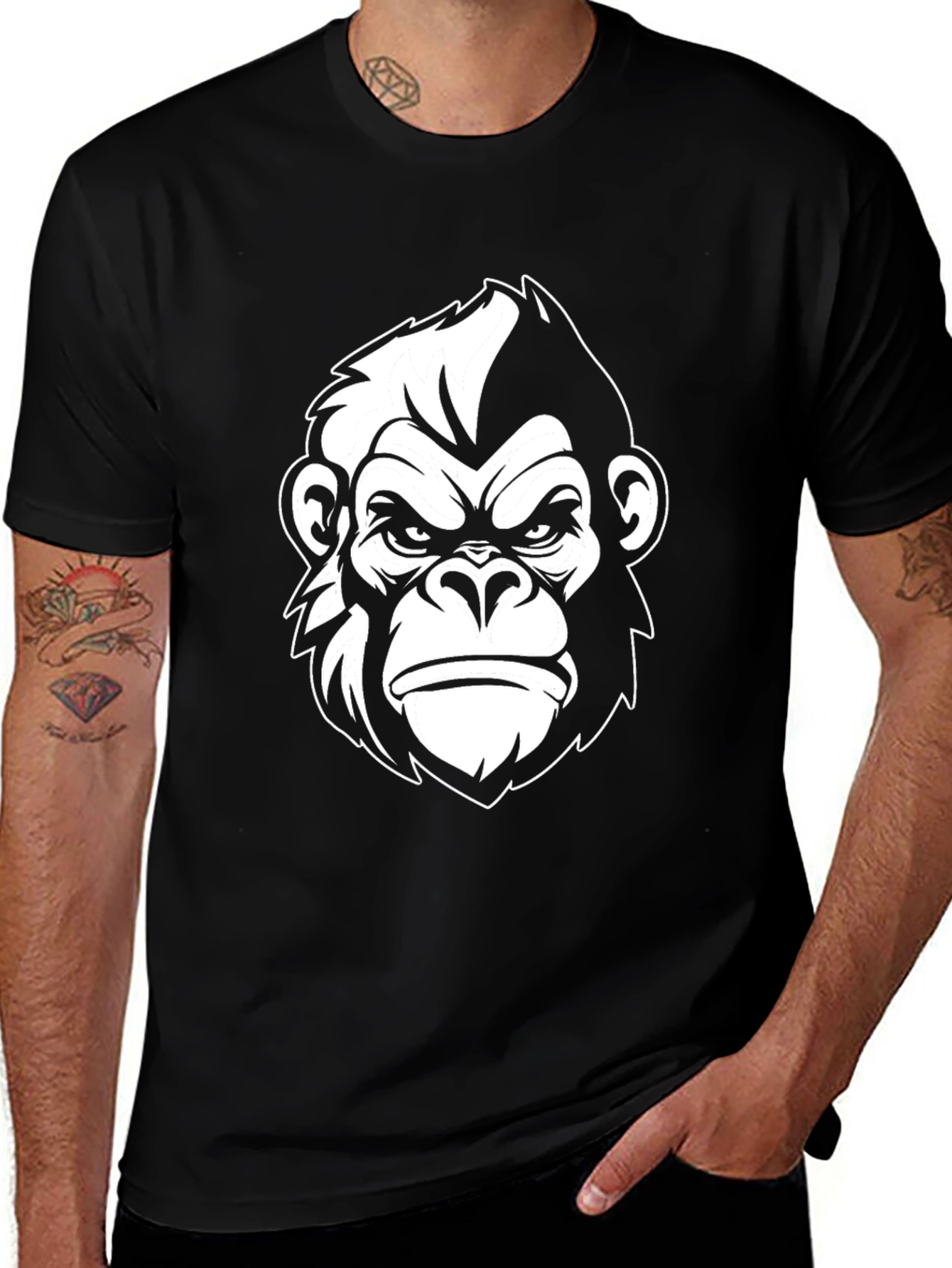 Cool Gorilla Graphic Tee - Black