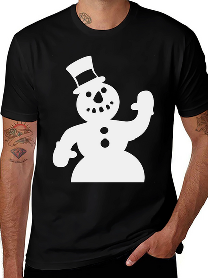 Snowman Graphic Black T-Shirt