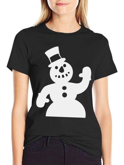 Snowman Graphic Black T-Shirt