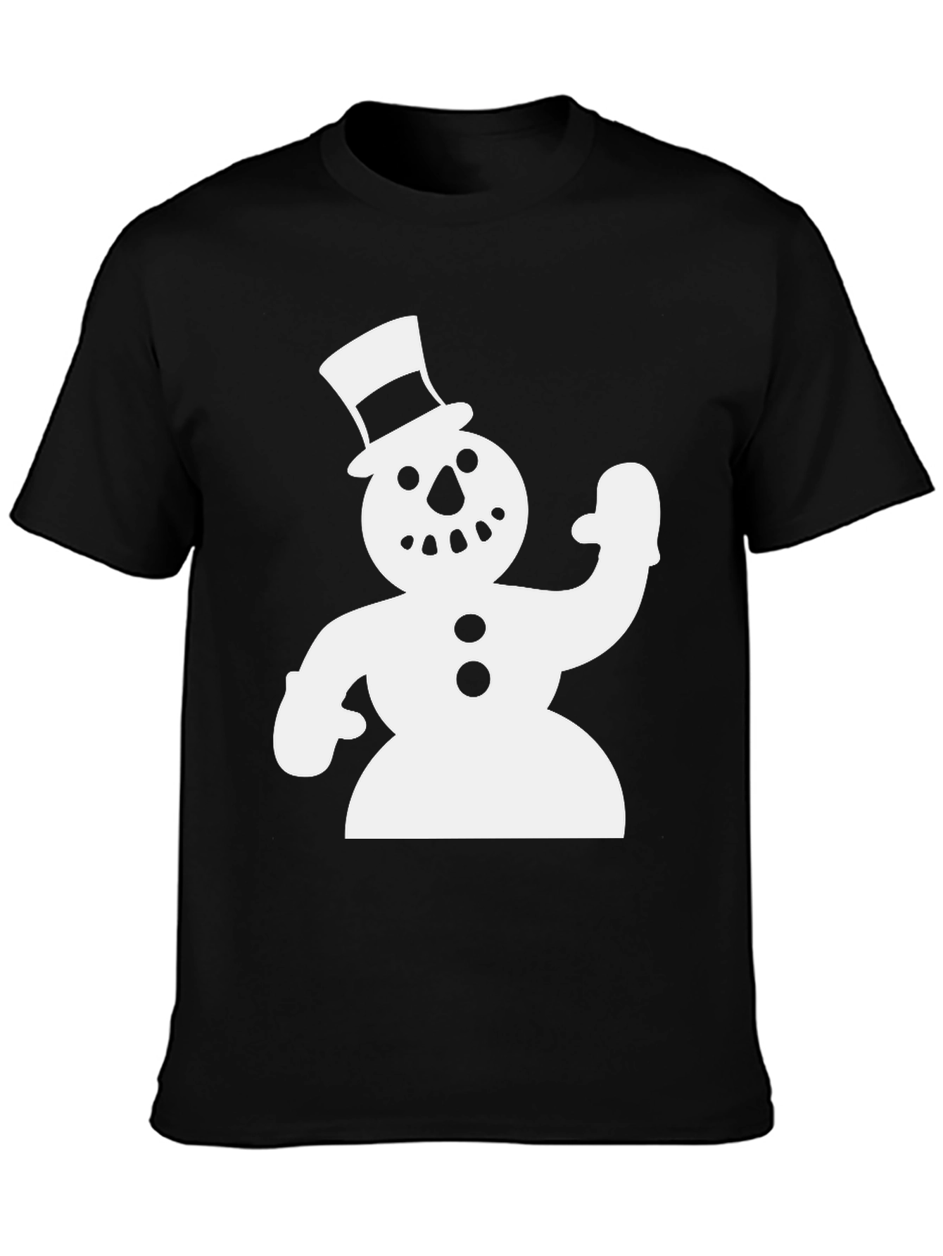 Snowman Graphic Black T-Shirt