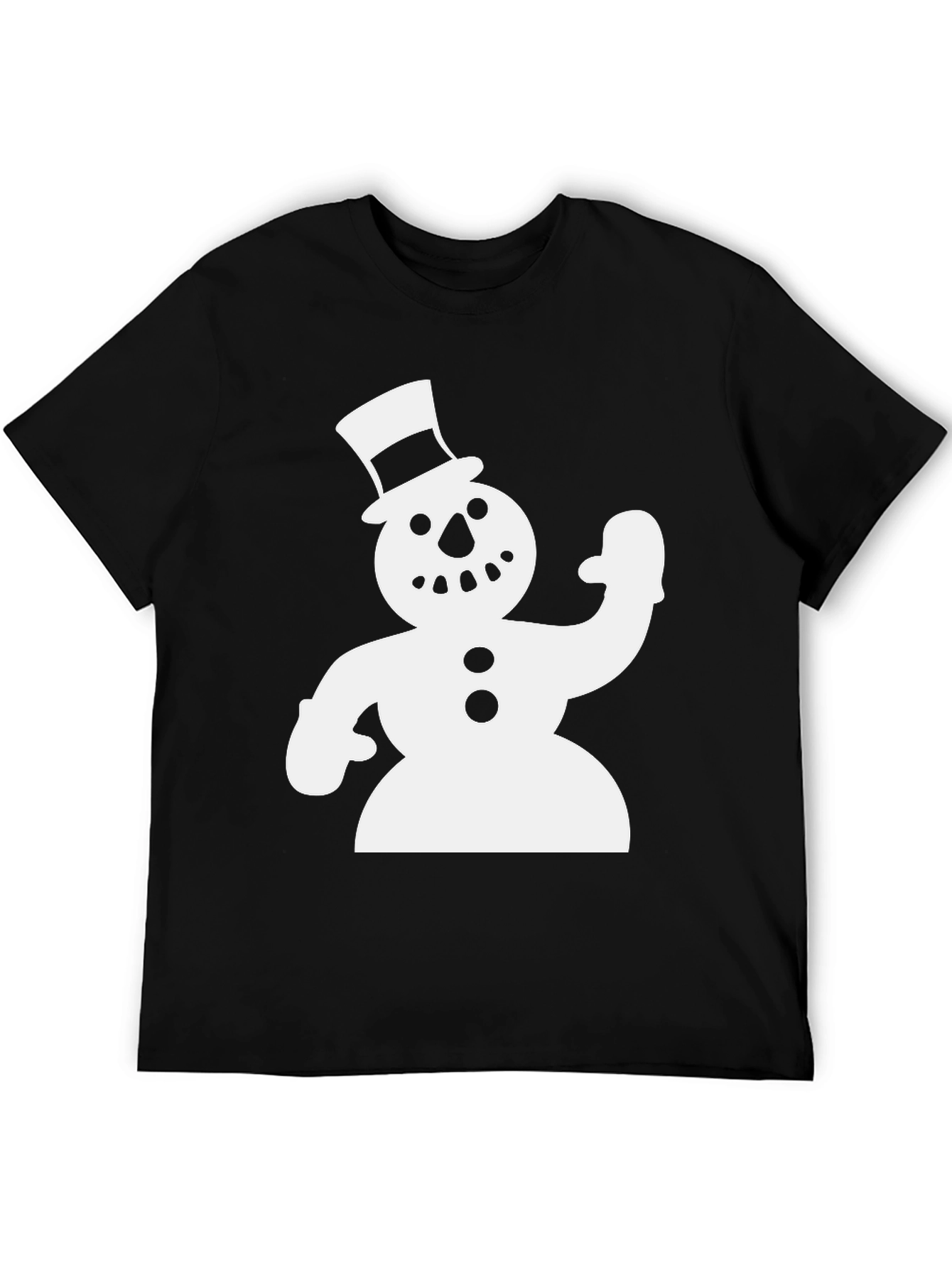 Snowman Graphic Black T-Shirt
