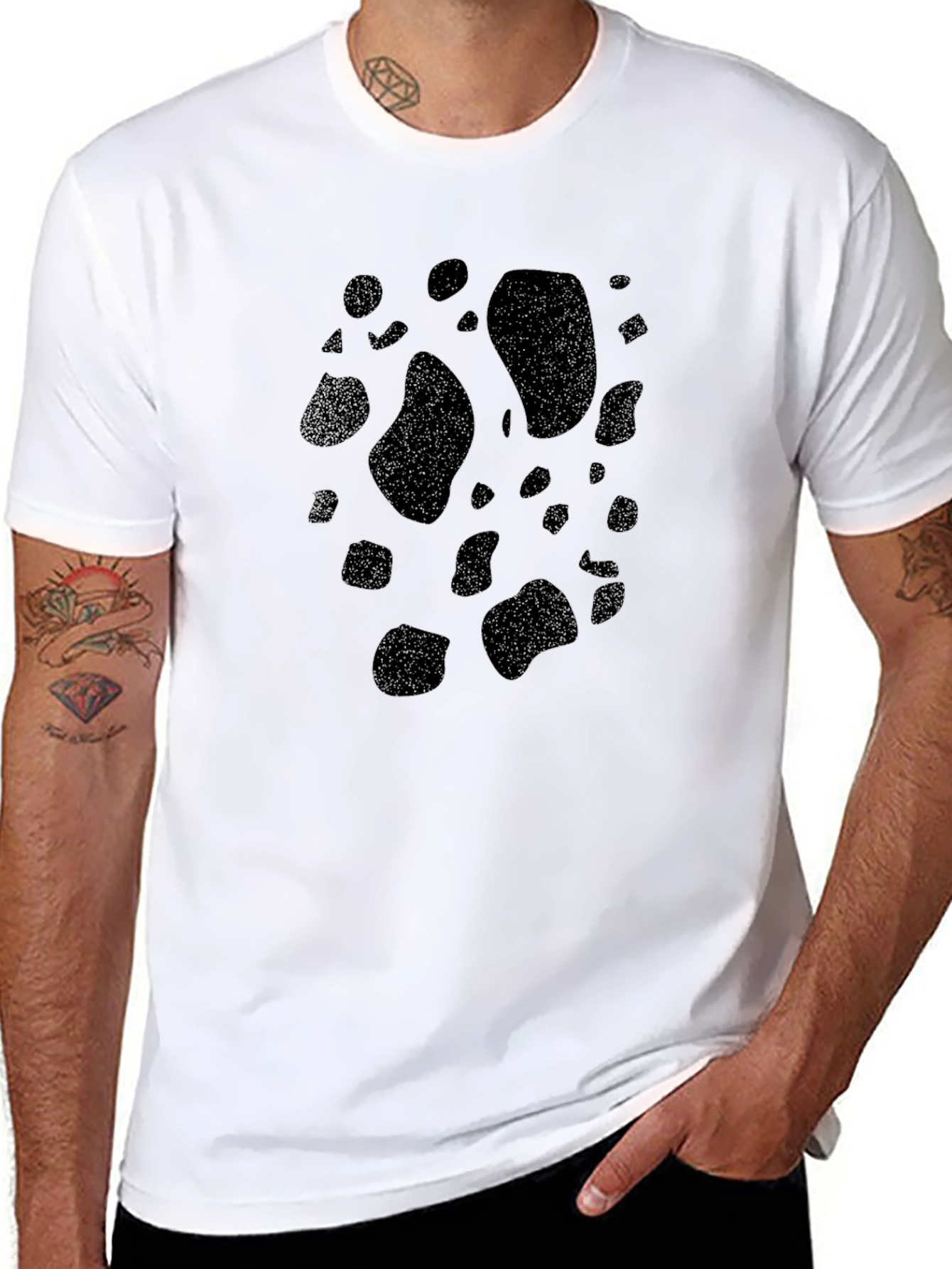 Black Cow Print T-Shirt