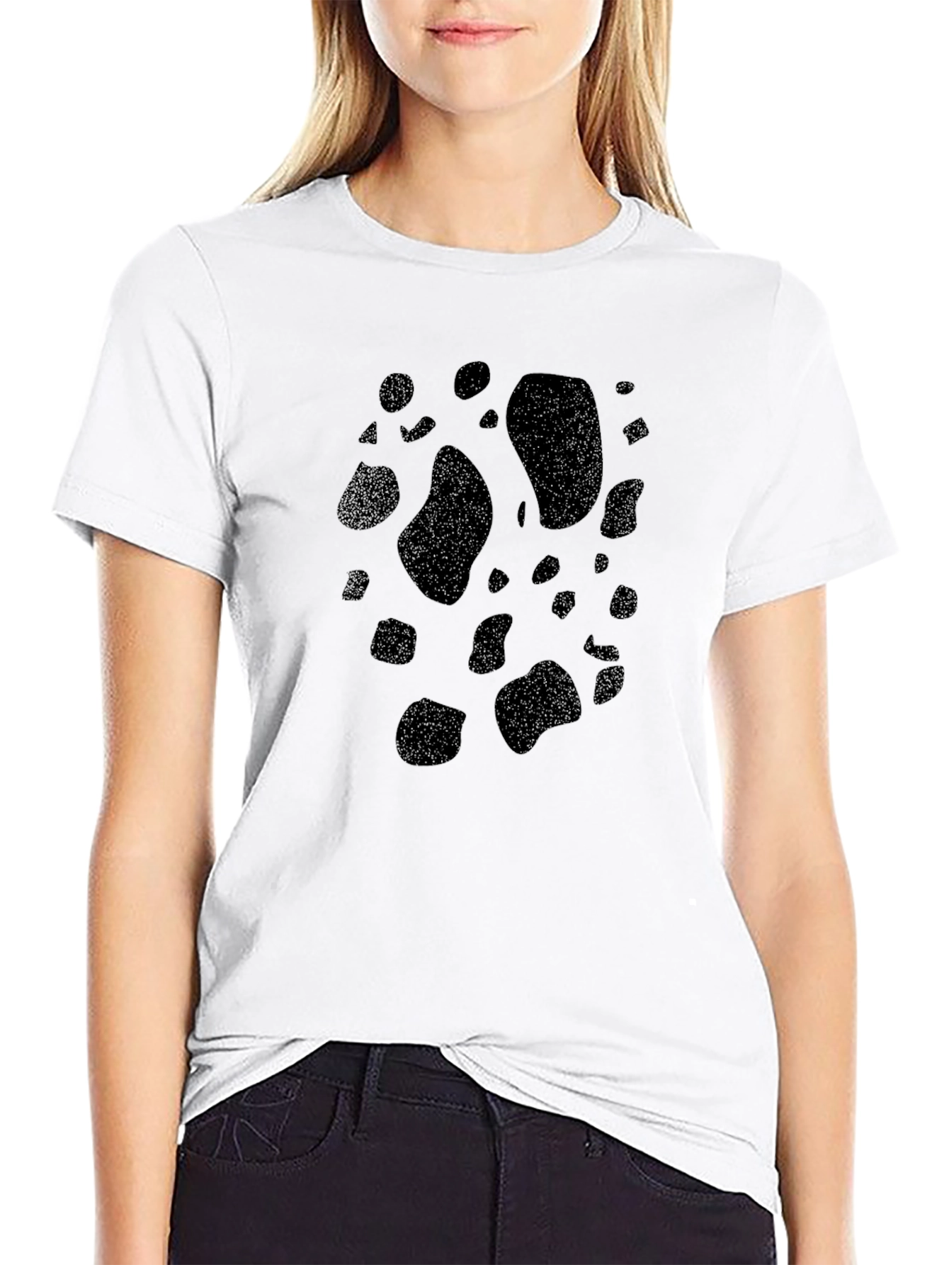Black Cow Print T-Shirt