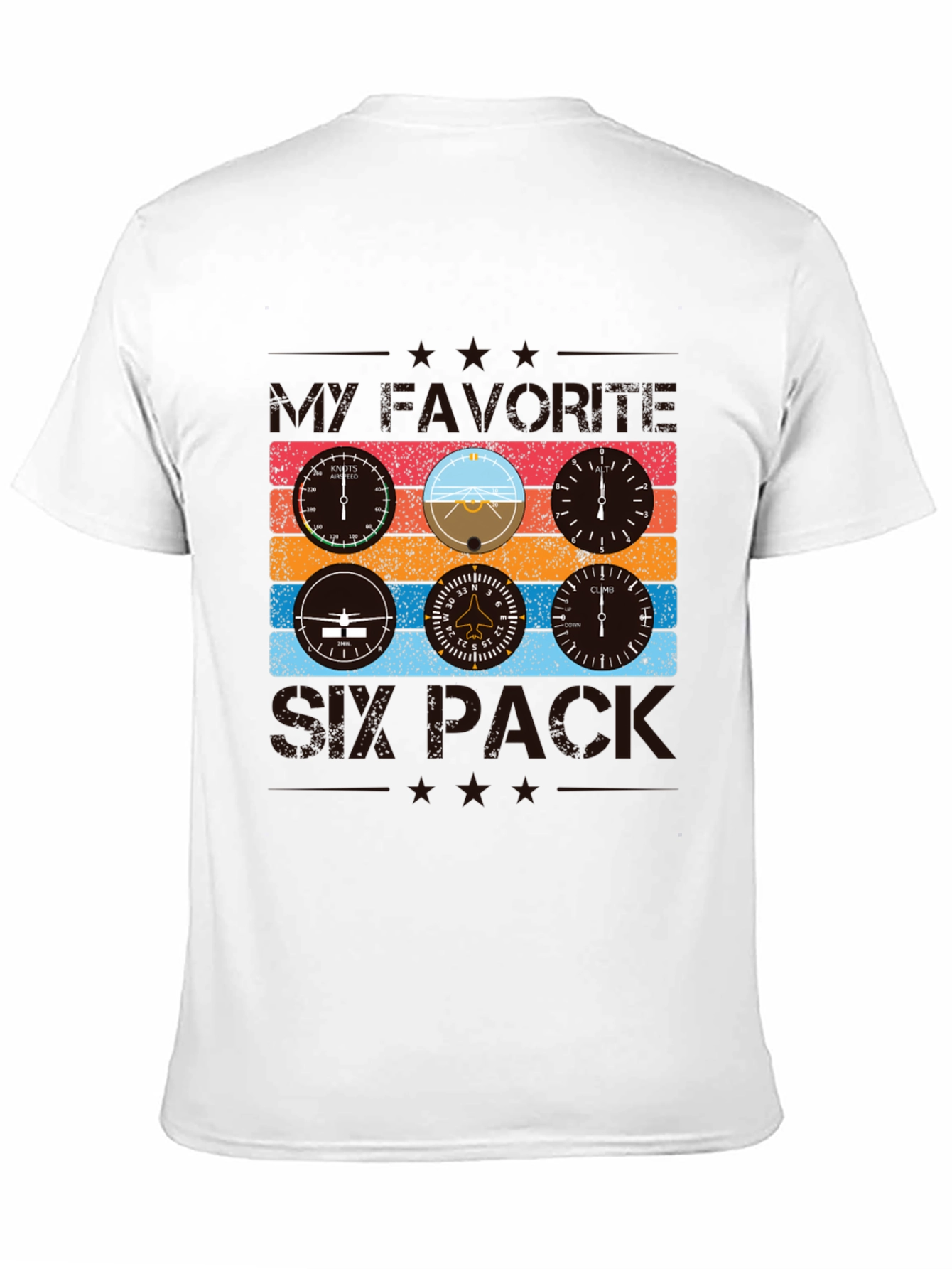 Pilot Six Pack T-Shirt - Aviation Instrument Design